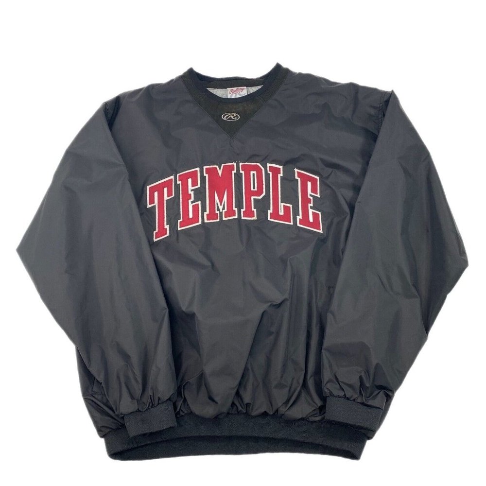 Vintage Temple University Pullover Jacket Size XL Embroidered 90s